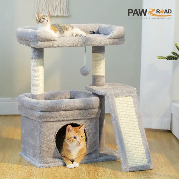 Cat Tower with Sisal Scratching Post and Pad Wide Top