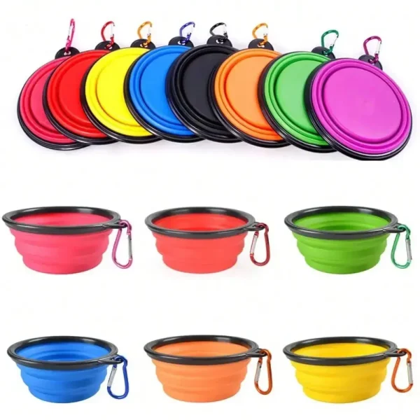 2026 Folding Portable Silicone Dog Feeder Bowl